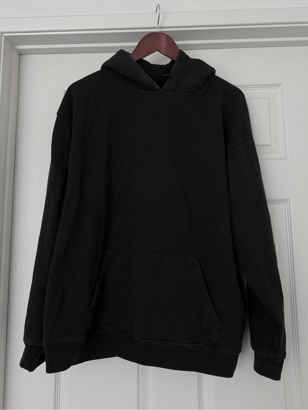 SKIMS Black Oversized Hoodie with Kangaroo Pocket